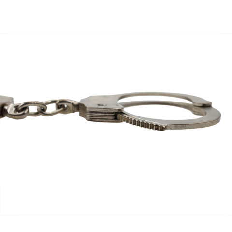 Никелированные наручники из углеродистой стали HC0824