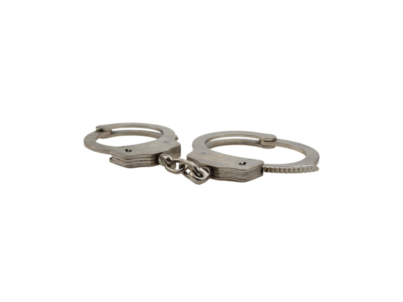Никелированные наручники из углеродистой стали HC0824