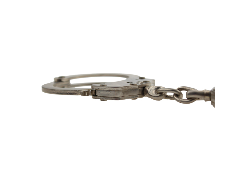 Никелированные наручники из углеродистой стали HC0854