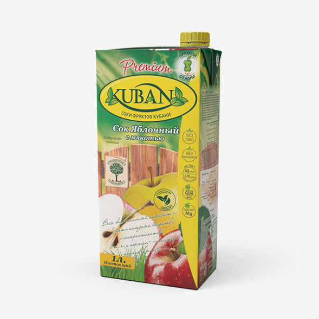 Kuban-1L-NFC-100-Apple-fruit-juice-From-Russia