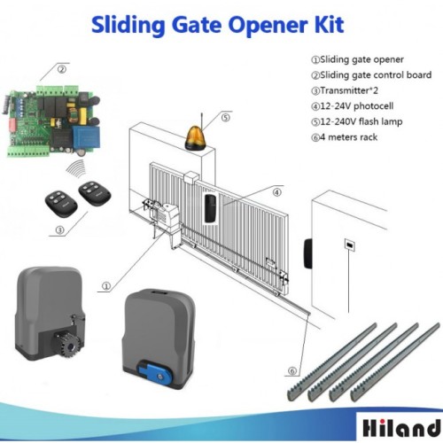 Hiland SLG5250X Sliding Gate Opener Kit Wifi Smart Phone 