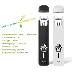 ZROOG 2022 Hot  Sale 350mAh  Rechargeable Full Spectrum Thick CBD&THC Oil Delta-10 1.0ml Empty Disposable Vape Pen