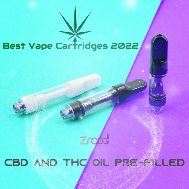  ZROOG ZR001 Zirconia CBD Cartridge  0.5/1.0ML 510 Thread  Glass Tank Used For 75%-90% CBD or THC Extracts Oil