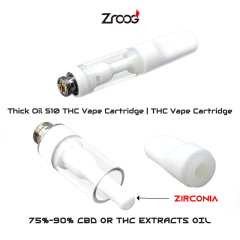 ZROOG ZR001 Zirconia CBD Cartridge  0.5/1.0ML 510 Thread  Glass Tank Used For 75%-90% CBD or THC Extracts Oil