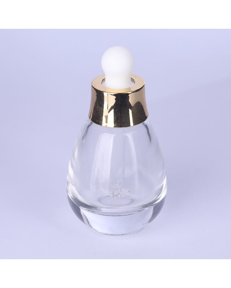 Factory Wholesale Thick Bottom Luxury 30ml Essential Oil Dropper Light Bulb Glass Bottle