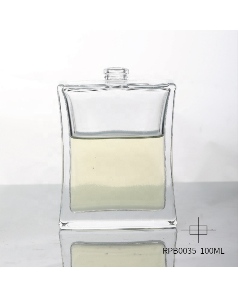 Custom Glass Clear Perfume Oil Bottle Flat Shoulder Long Perfume Bottle
