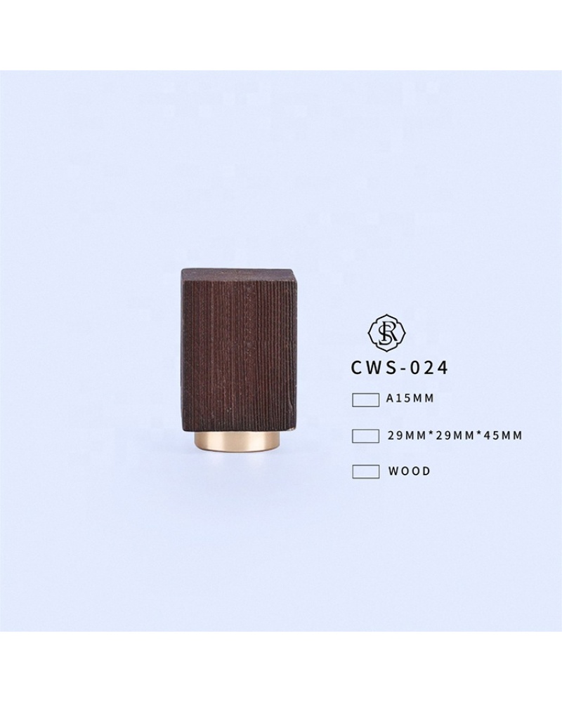 Custom Logo Bottle Cap Deep Color Wooden Square Perfume Cap with Pattern
