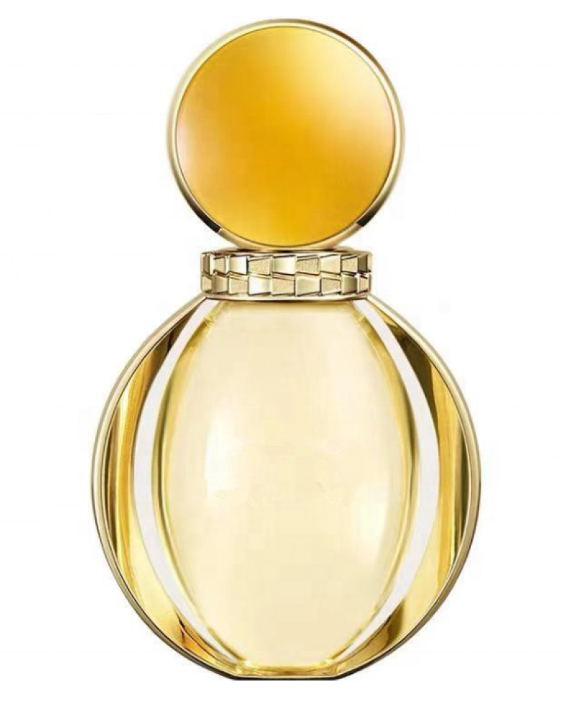 Wholesale 50ml Luxury Refillable Yellow Bottles Cosmetic Glass Perfumes Bottle Dubai with Flat Round Cap