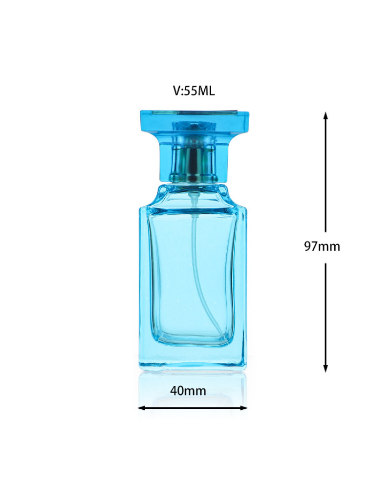 China Luxury Botol Parfum 50 ml Fine Mist Spray Empty Decorative Square Perfume Bottle