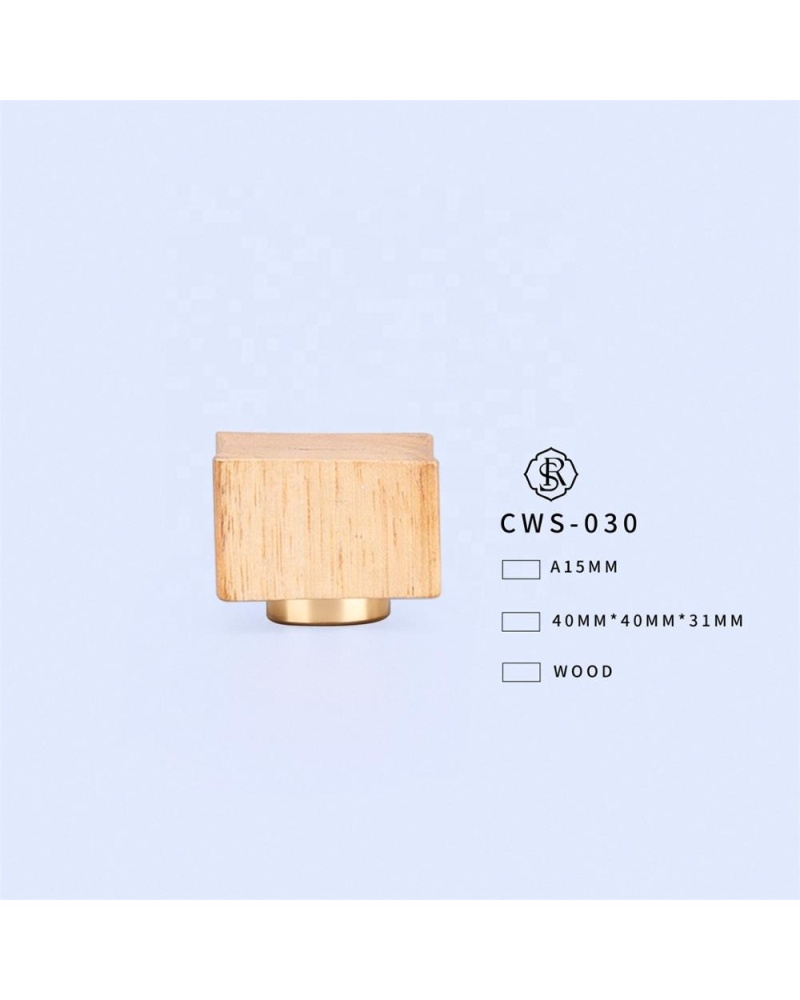 Custom Logo 15mm Wood Colored Rectangle Bottle Perfume Wooden Cap