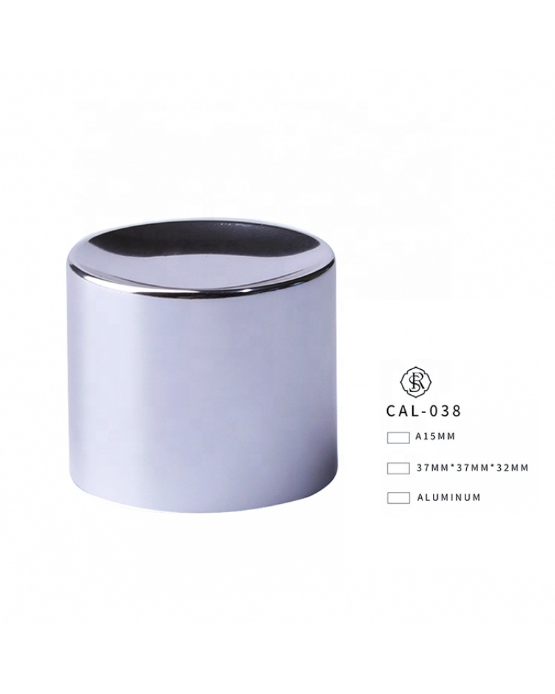 CAL-038 sliver cylindrical 15mm perfume glass bottle aluminum cap with cheap price