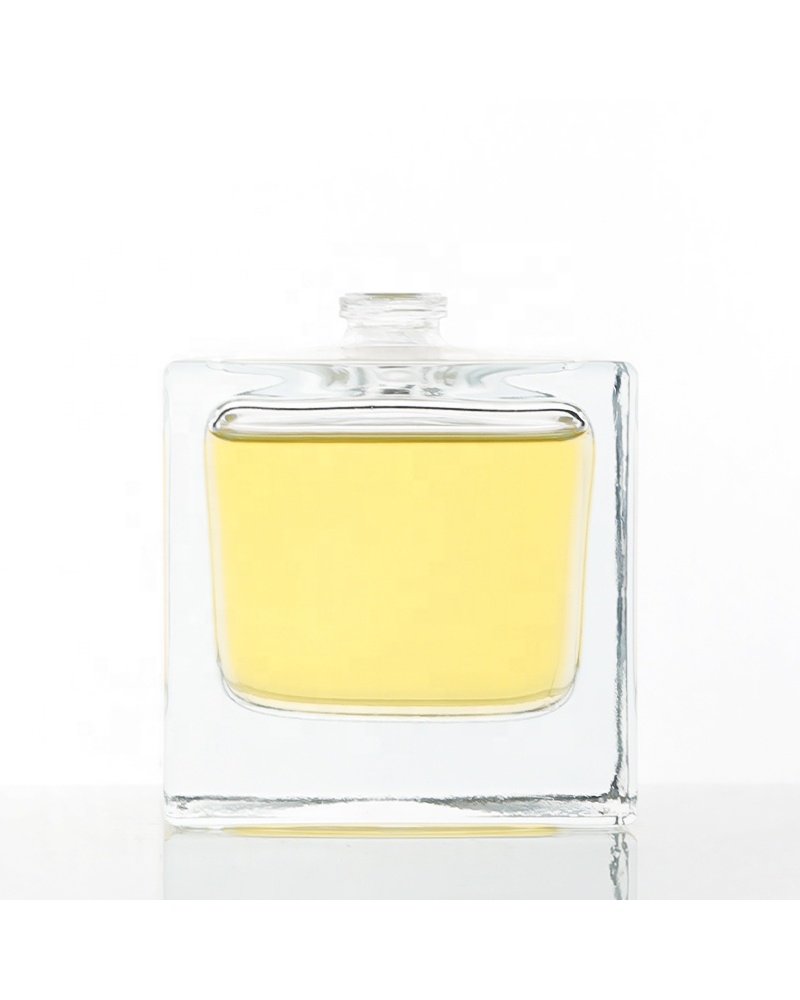 Custom Logo Crimp Transparent Square Cuber Perfume Bottles with Packaging