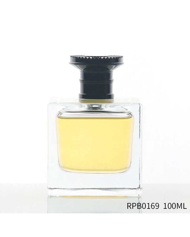 Custom Logo Crimp Transparent Square Cuber Perfume Bottles with Packaging