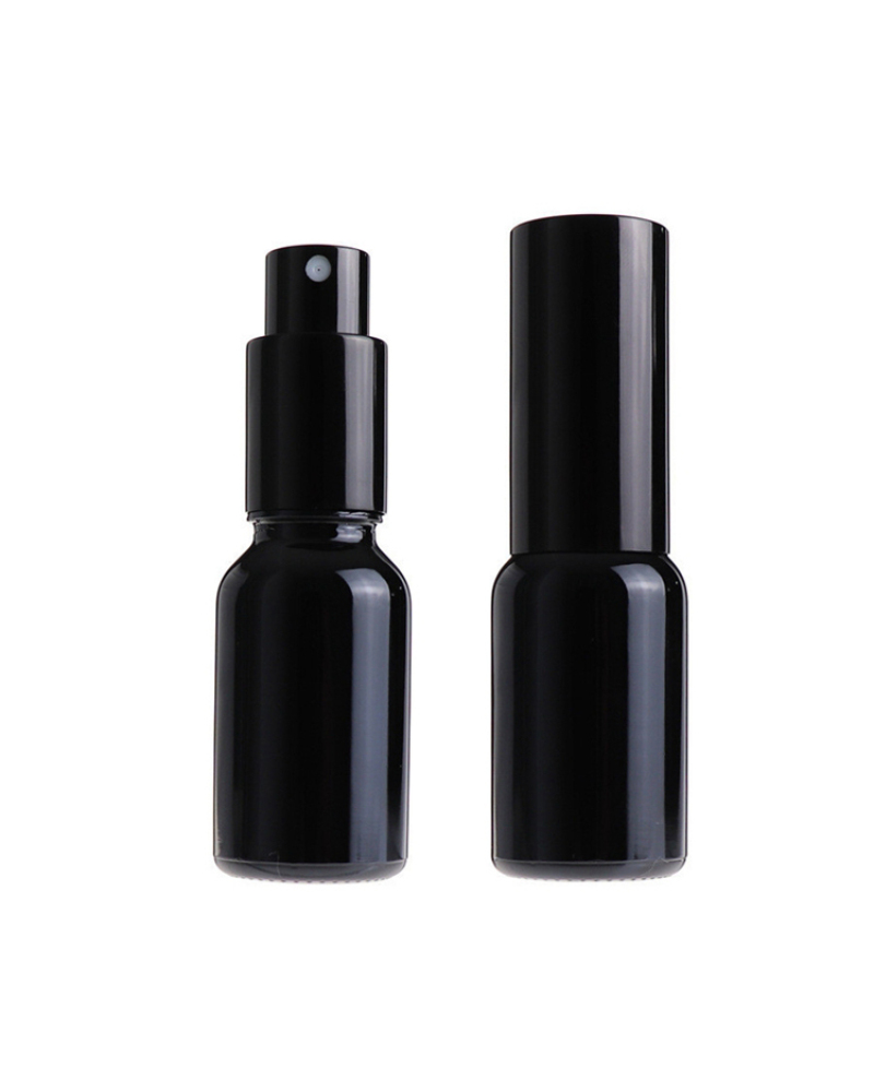 10ml 30ml 50ml Lotion Bottle Cosmetic Round Empty Black Perfume Spray Glass Bottle