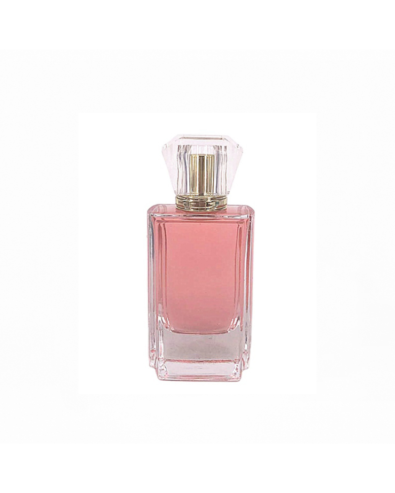 Custom 100ml Perfume Glass Bottles Spray Rectangle Bottle with Plastic Cap