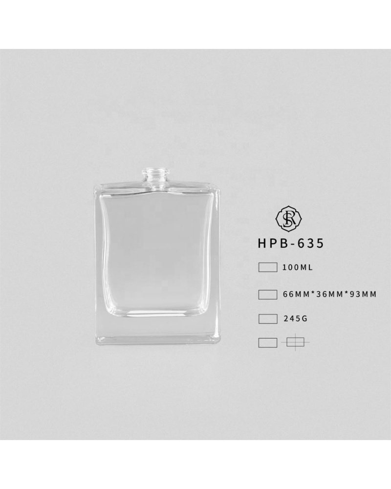 Custom Logo Transparent 100ml Bottle New Wholesale Square Glass Perfume Bottle