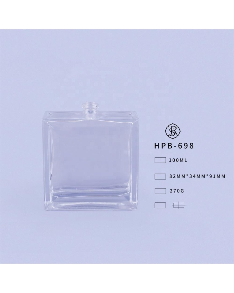 New Made Exquisite Packaging Cosmetic Transparent Square Bottles 2022 Glass Bottle Perfume