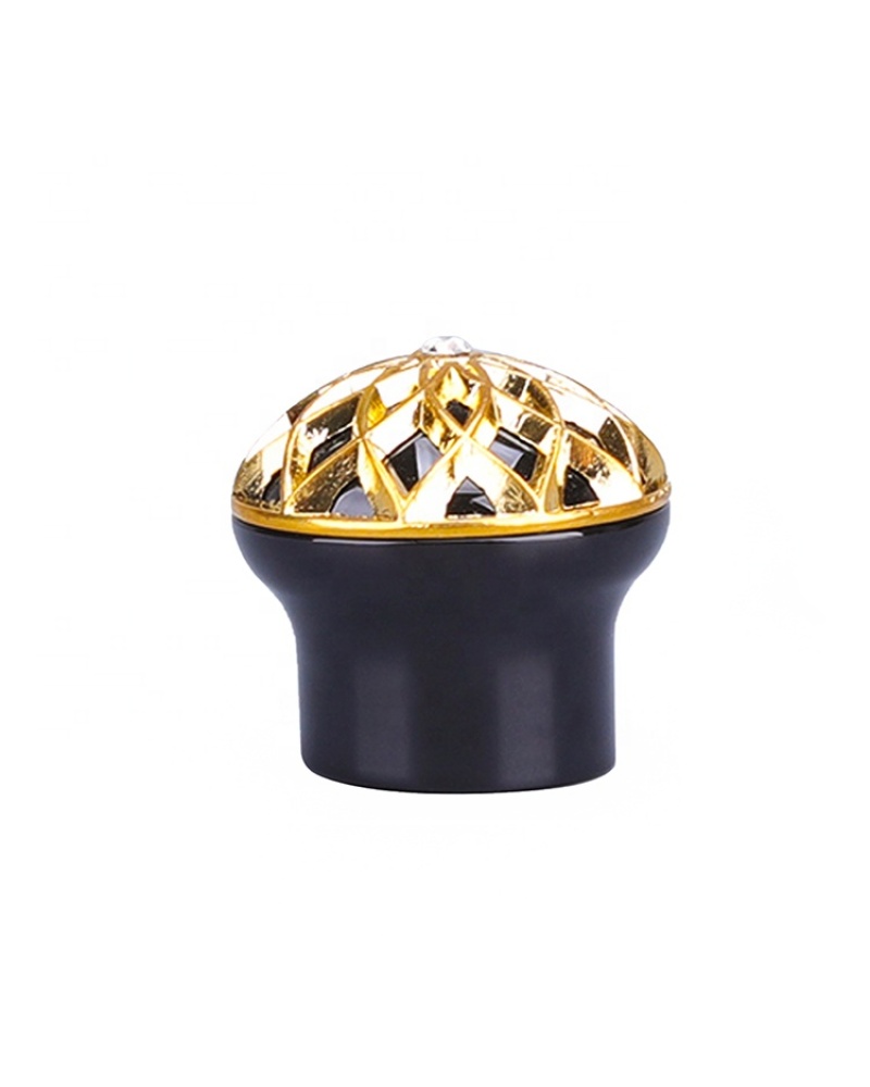 Chinese Made Plastic Flower-shaped Black Perfume Cap for Glass Bottle