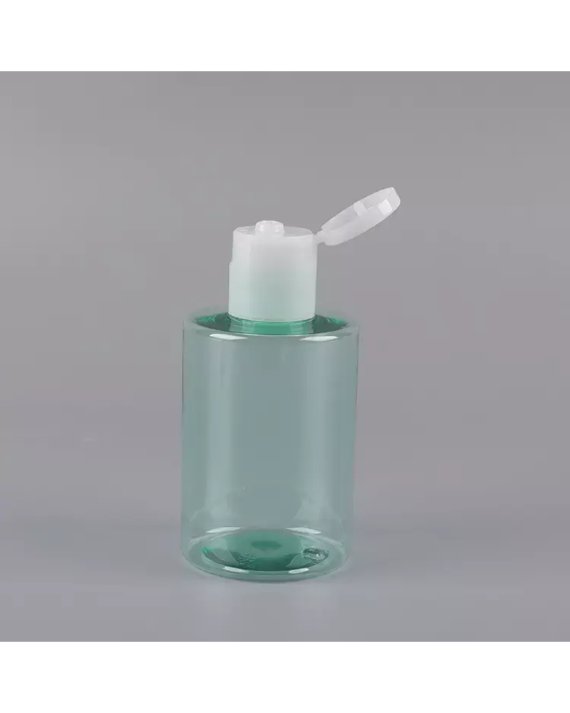 Clear 24/415 cosmetic bottle 100 ml bottle flip top cap for shampoo