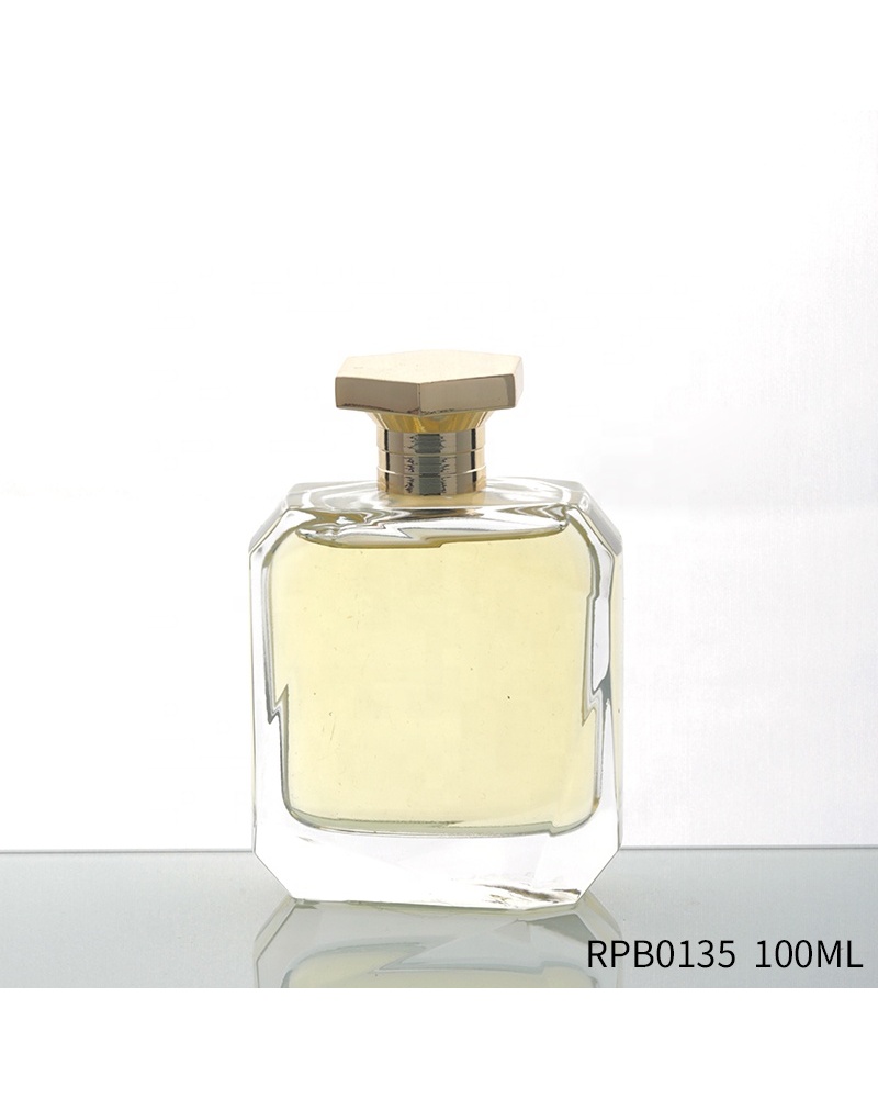 Wholesale Empty Clear Luxury Glass Bottle 100ml Square Bottle Perfume