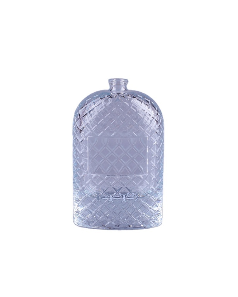 New Design Transparent Glass Bottles 100ml Flat Bottle Refill Perfume with Complex Pattern New Design Transparent Glass Bottles 100ml Flat Bottle Refill Perfume with Complex Pattern