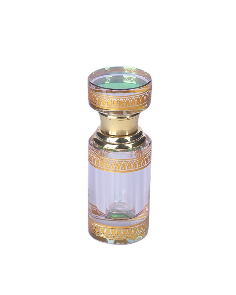 Popular Wholesale Gold Engraving Decorated Regional Figured Empty Mini Crystal Essential Oil Bottles