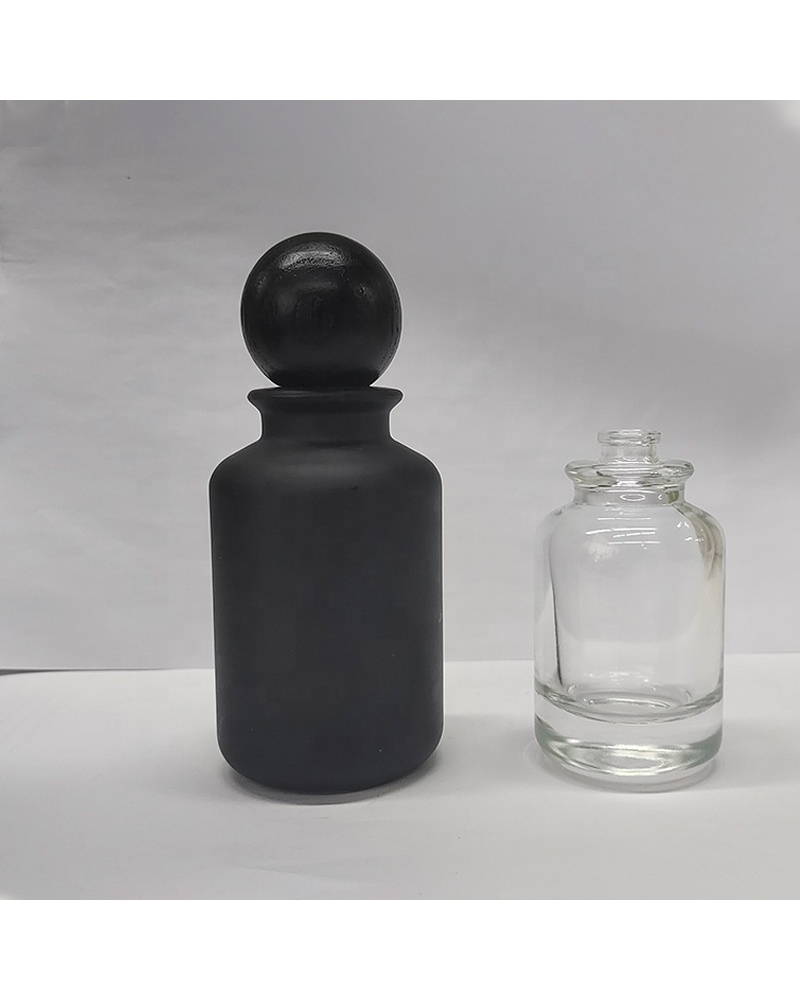Custom Clear High Quality 100ml Cylindrical Glass Luxury Oil Perfume Bottle with Wood Cap