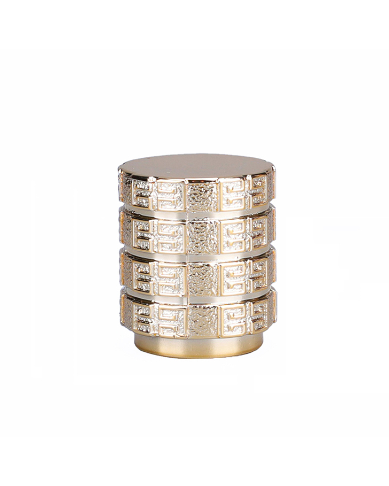 Unique Design Hot Sale Plastic Cap Seal Cylindrical Golden Luxury Perfume Cap