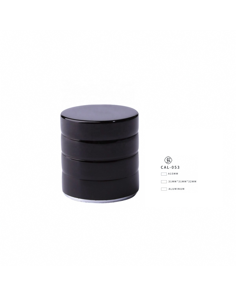 China Factory Low Price Recyclable Lids Printed Metal Screw Cosmetic Cap Round Black 15mm Aluminum Cap