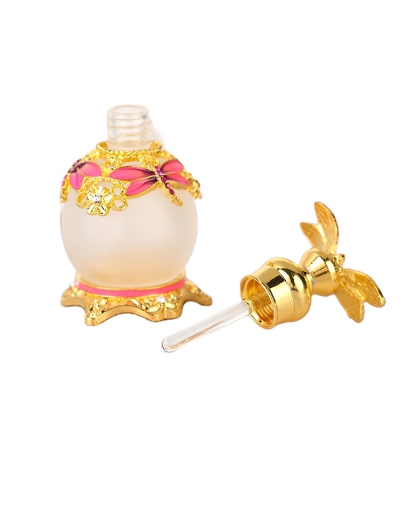 Wholesale Dubai Style Dragonfly Perfume Bottle Empty Glass Essential Oil Arabic Perfume Bottle 15ml