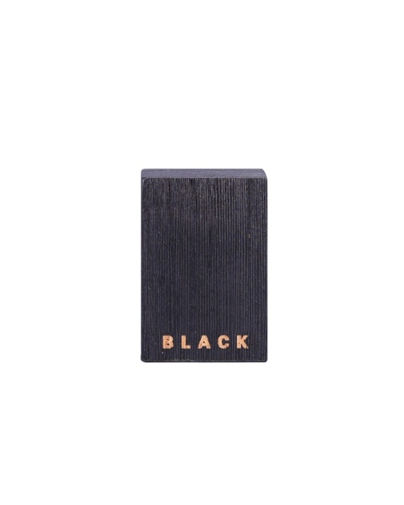 CWS-015 cosmetic packing square wooden 15mm perfume bottle cap with black logo
