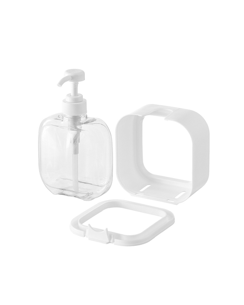 Square White Lotion Pump Bottle Cosmetic Shampoo Refillable 500 ml Plastic Bottle