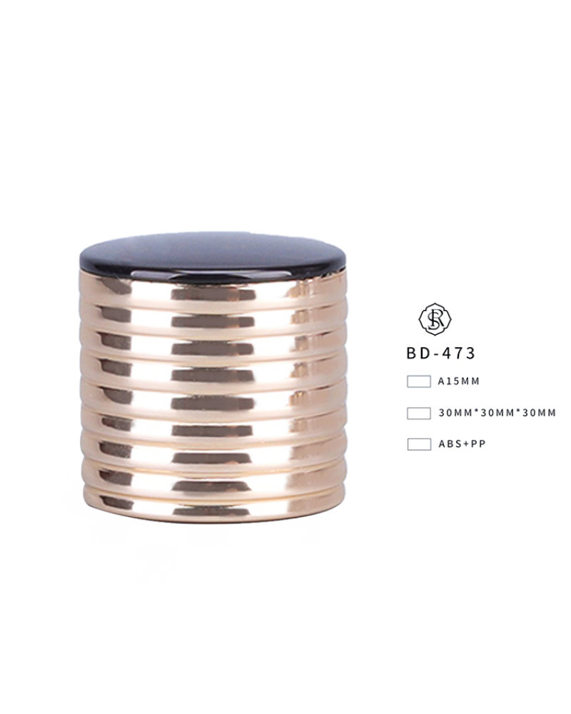 Custom 15mm Good Quality Perfume Bottle Gold Lid Plastic Metallic Luster Cap