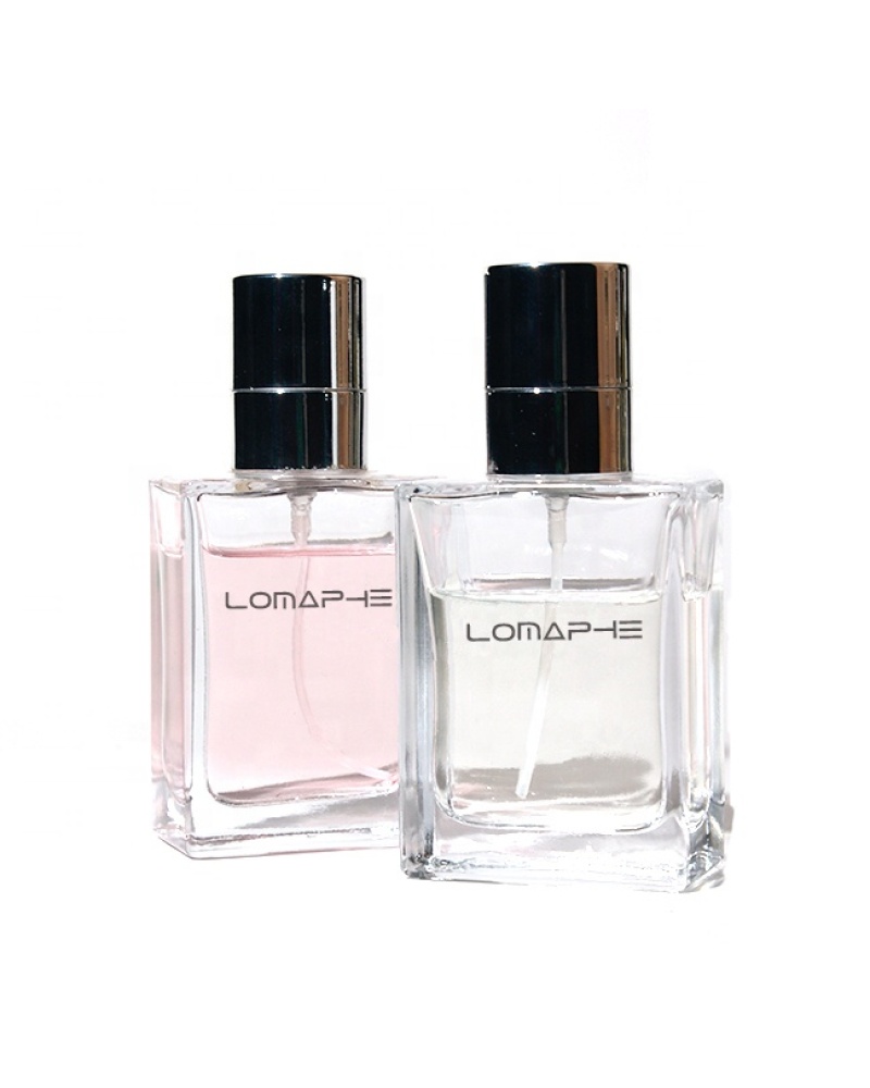 Design and Logo Cosmetic 100ml Perfume Mist Spray Square Bottles Transparent Packaging Glass Bottle