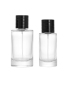 Portable Flat Shoulder Spray Bottle Transparent High End 100ml Cylinder Perfume Bottle with Magnetic Cap
