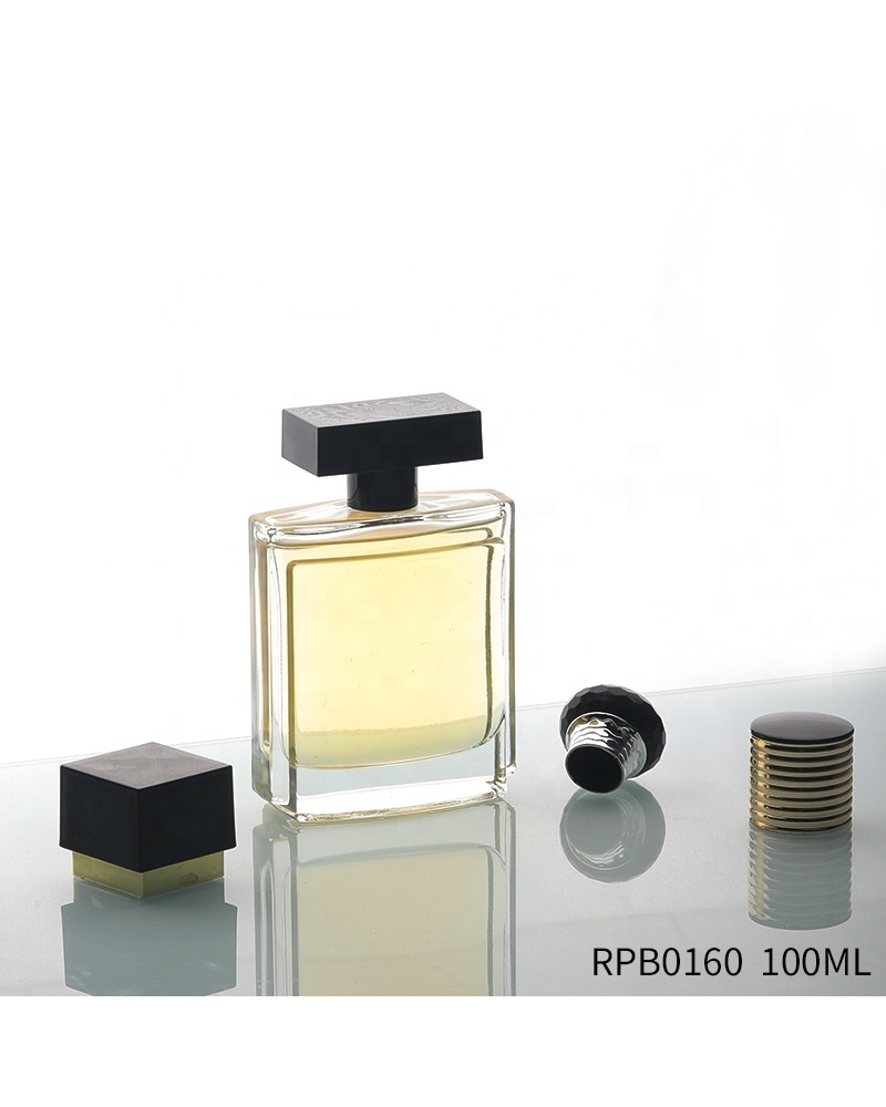 Factory Manufacture High Quality Transparent Square Mens Perfume Bottle 100ml