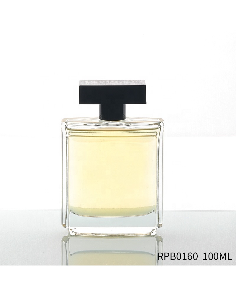 Factory Manufacture High Quality Transparent Square Mens Perfume Bottle 100ml