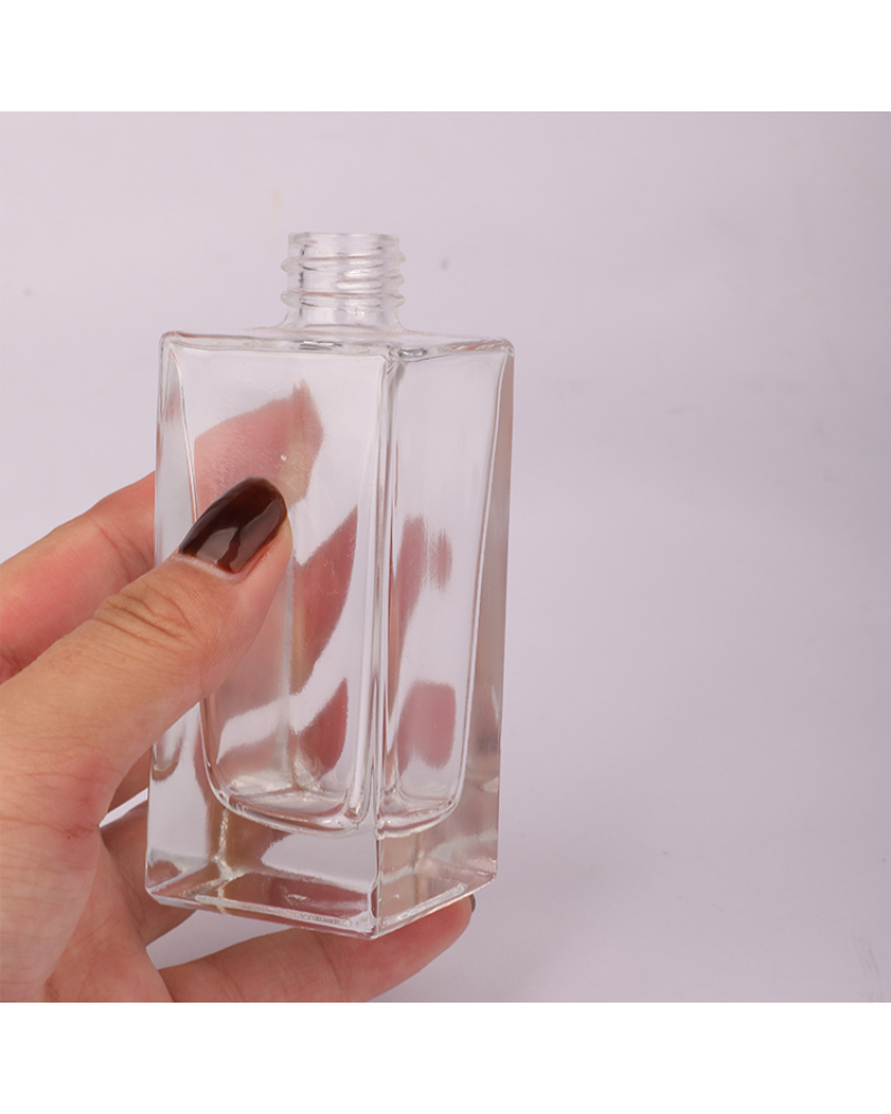 Spot 5ml 10ml 30ml 50ml Beautiful Empty Thick Wall Essential Oil Rectangular Glass Dropper Bottle