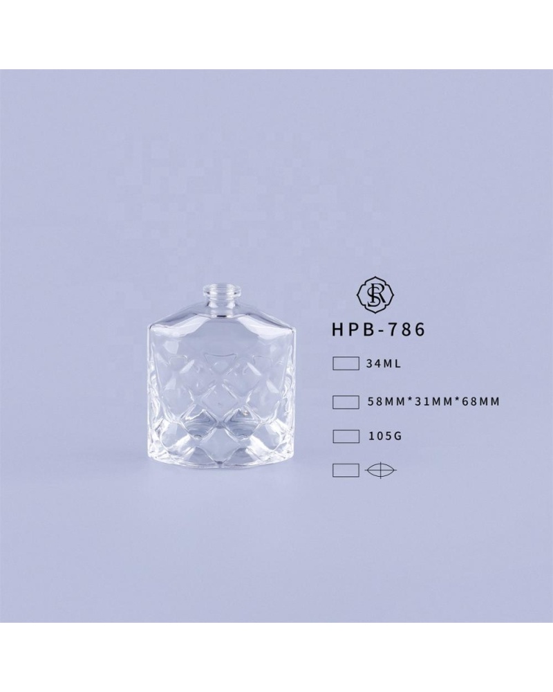 Cheap Price Rectangle 34ml Perfume Bottles China New Design Empty Glass Bottle