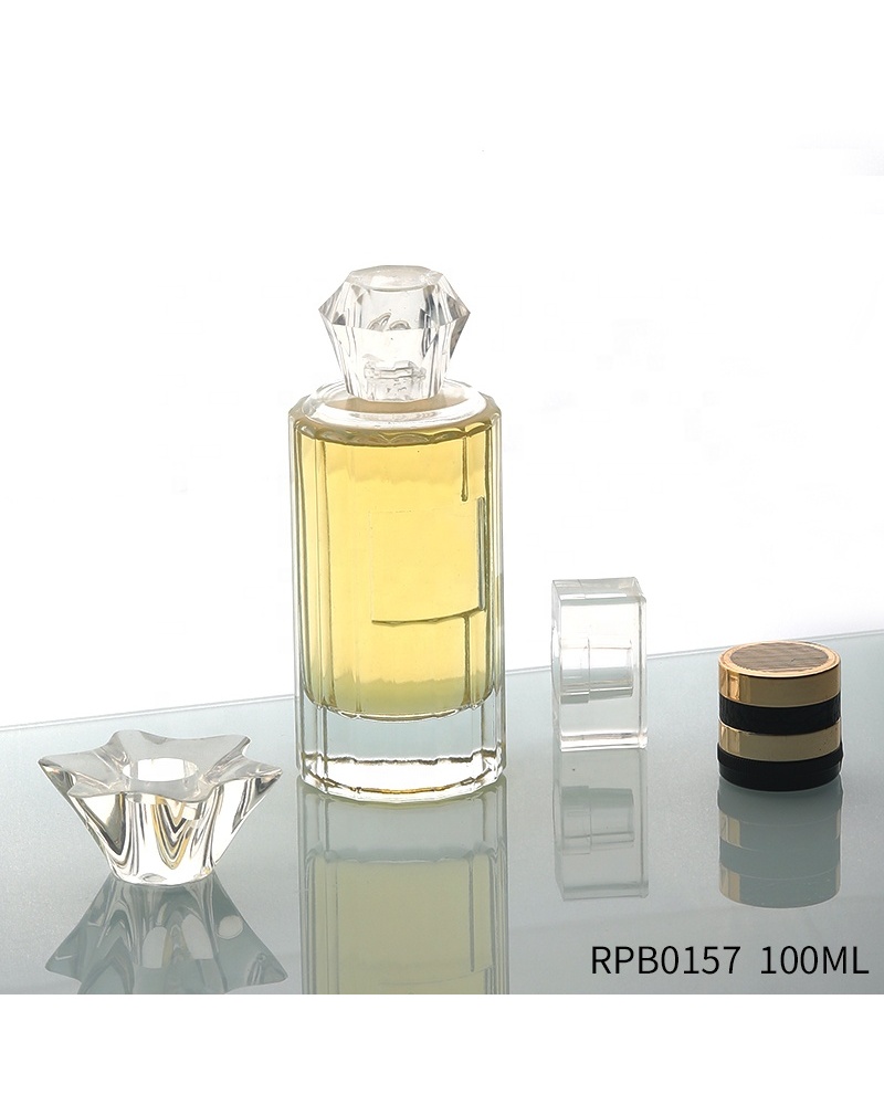 Custom Bottle Cap Clear Empty Labeling 100ml Luxury Bottle Spray Perfume