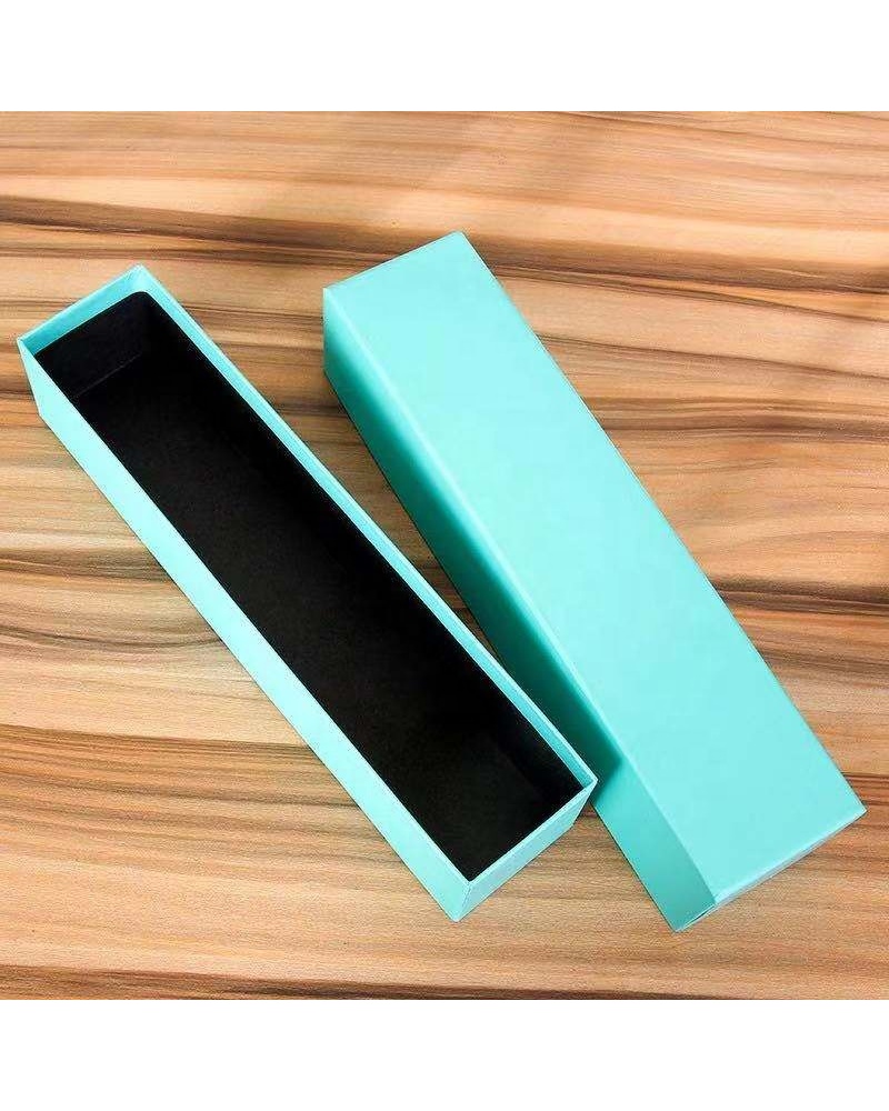 Custom Printed Skin Care Storage Paper Box Packaging Long Box Green-blue Color