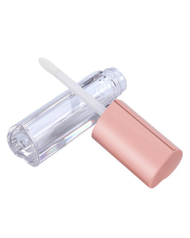Wholesale Bulk Plastic Empty Tube Transparent 5ml Heart Shaped White Lip Gloss Tubes with Big Brush