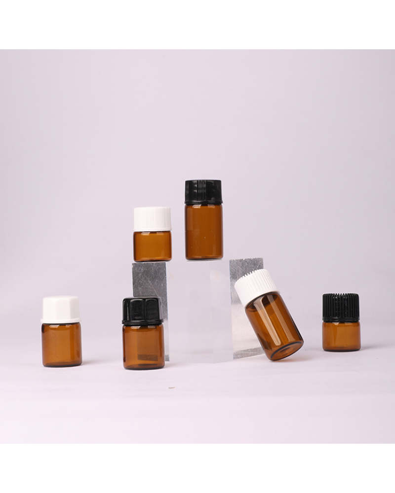 Empty Pharmaceutical Vial Amber Glass Perfume Tester Bottle 1ml 2ml 5ml Sample Vial