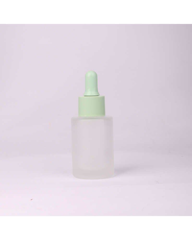 China Wholesale Frosted Flat Shoulder Modern Empty 30ml Design Purple Round Glass Dropper Bottle