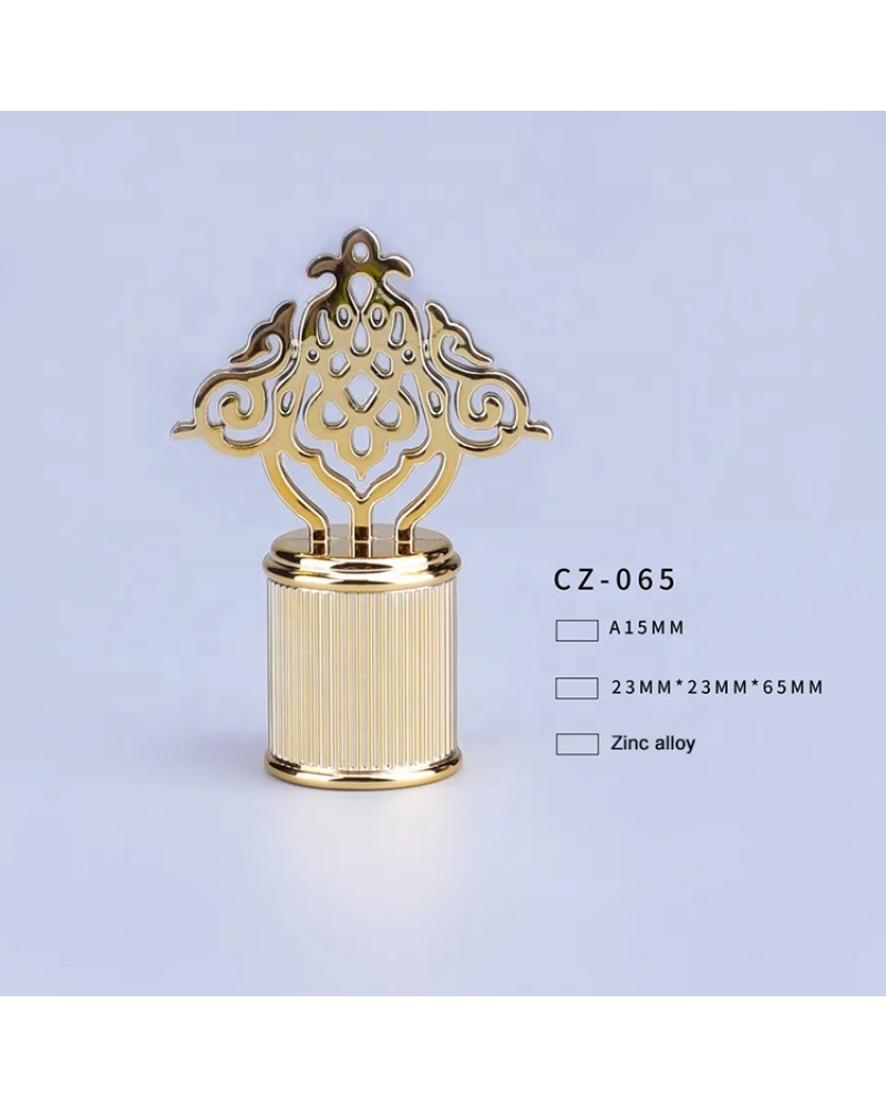 Customized Glass Bottle Cap Delicate Gold Zamac Caps Designer Luxury Cap for Perfume