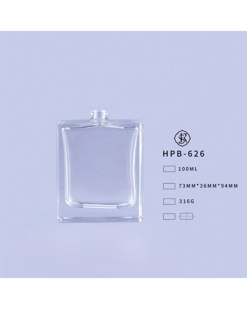 Manufacturing plant 100 ml perfume square bottle single design wholesale glass bottle