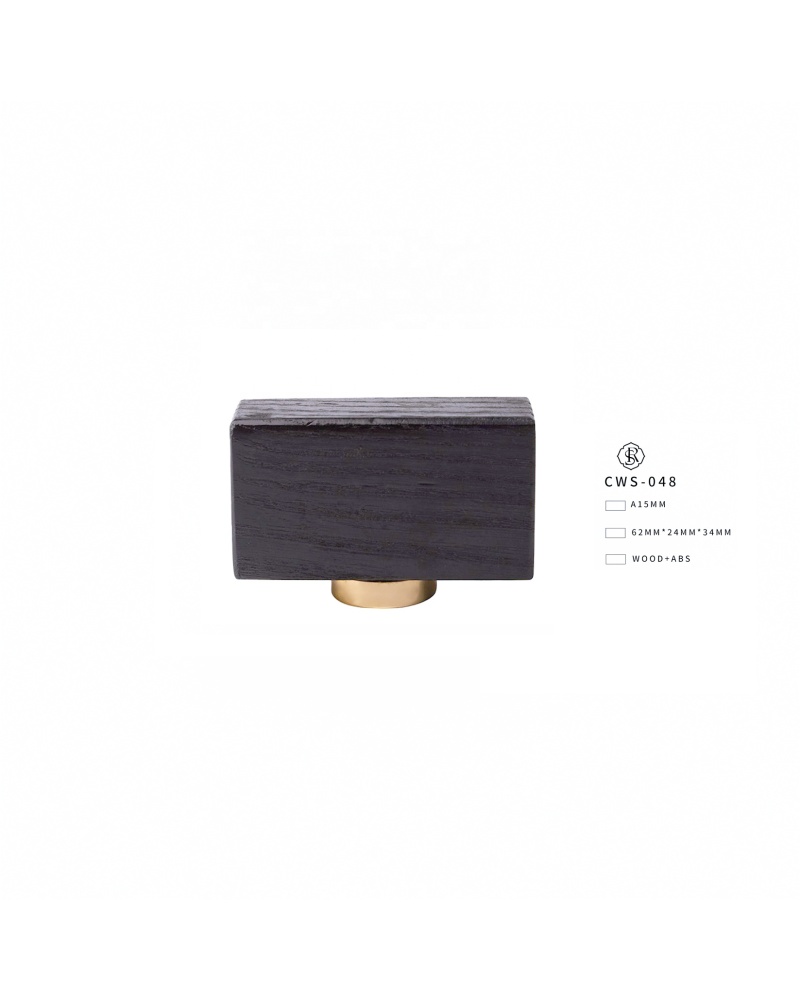 Perfume Black Bottle Rectangular Cube Wooden Perfume Cap with Pattern