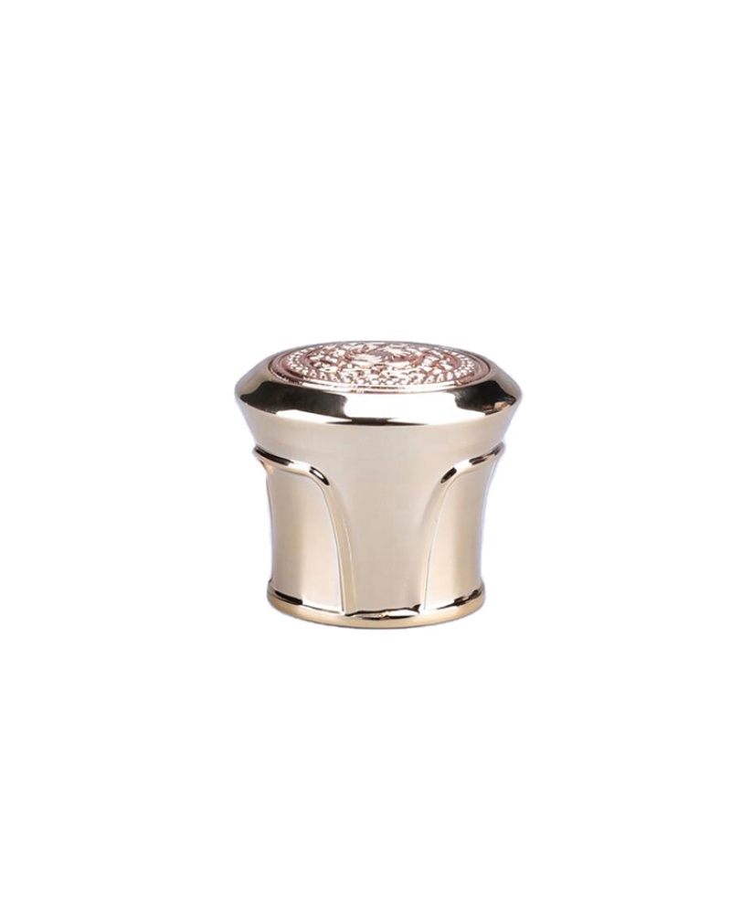 China Supplier Luxury 15mm Metal Zinc Alloy Perfume Bottle Cap Zamac Golden Cap with Logo