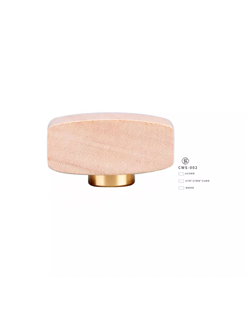 CWS-043 Suppliers custom 15mm perfume lid luxury brown round wood perfume caps