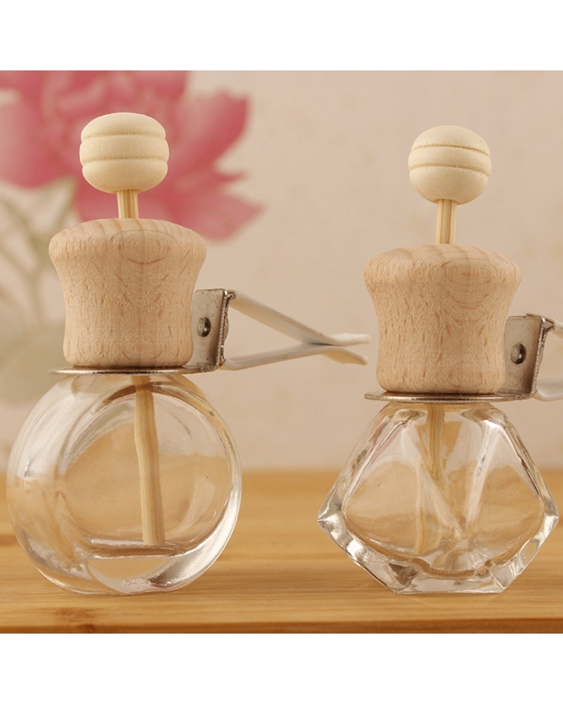 Car Air Freshener Mini Diffuser Bottle Empty Glass Car Perfume Bottles with Wooden Stick